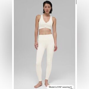 Alo Yoga wild thing bra and high waist airbrush legging ivory set